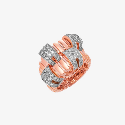 Alaghband Plissé Ring with Diamonds