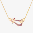 Alaghband Kite XO Necklace with Pink Sapphires, Large