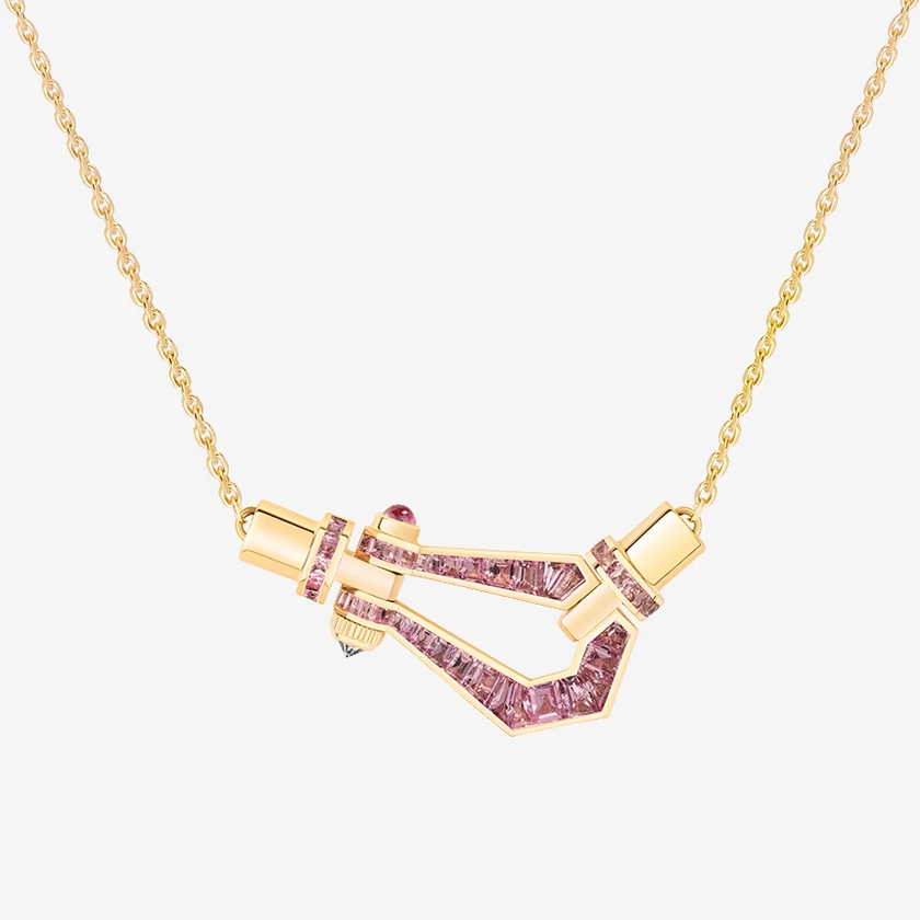 Alaghband Kite XO Necklace with Pink Sapphires, Medium