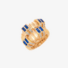 Alaghband Plissé  Ring with Blue Sapphires