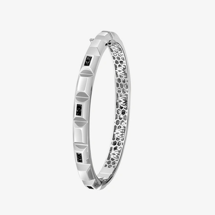 Alaghband Chocolate Bangle with Black Diamonds