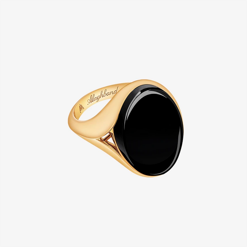 Alaghband Signet Ring for Men with Onyx