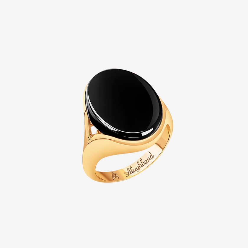 Alaghband Signet Ring for Men with Onyx