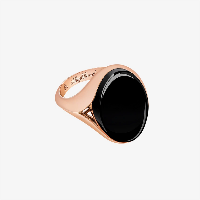 Alaghband Signet Ring for Men with Onyx