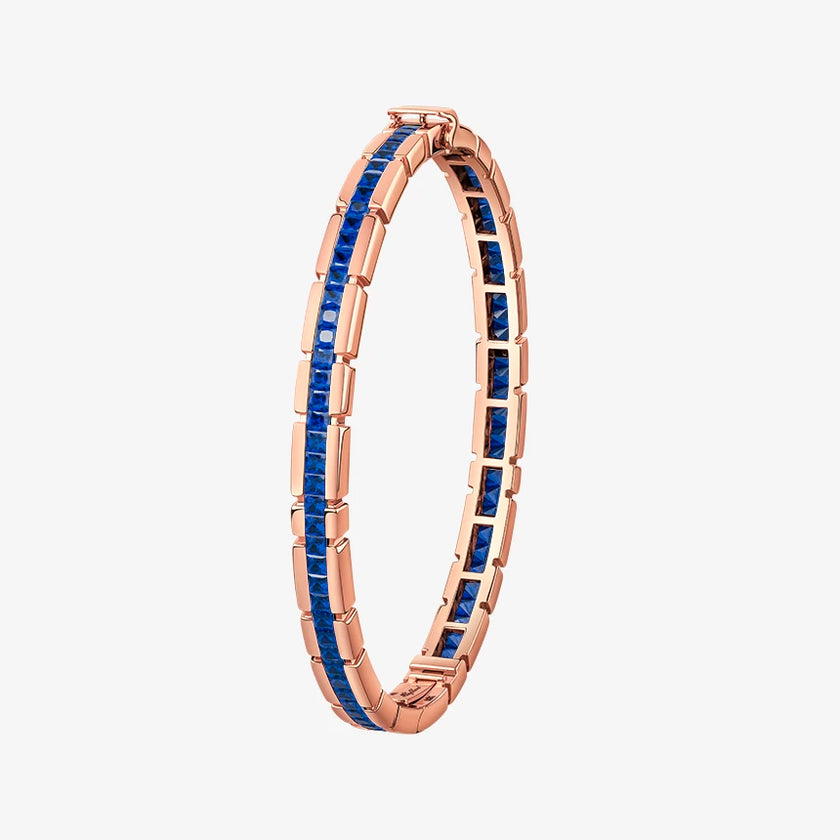 Alaghband Bangle for Men with Blue Sapphires