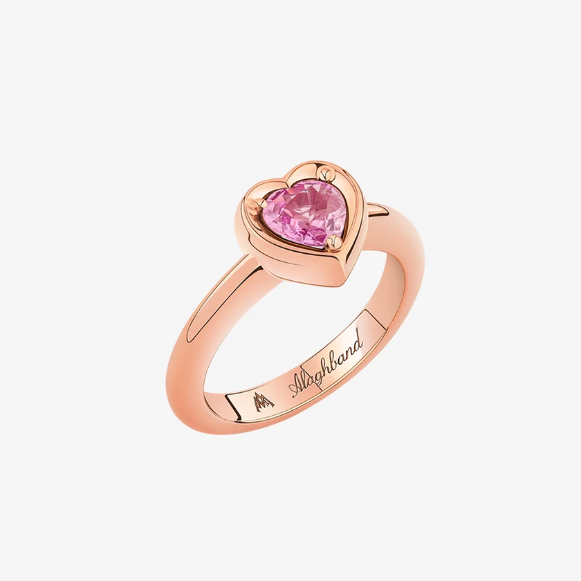 Alaghband Heart Ring with Pink Sapphire