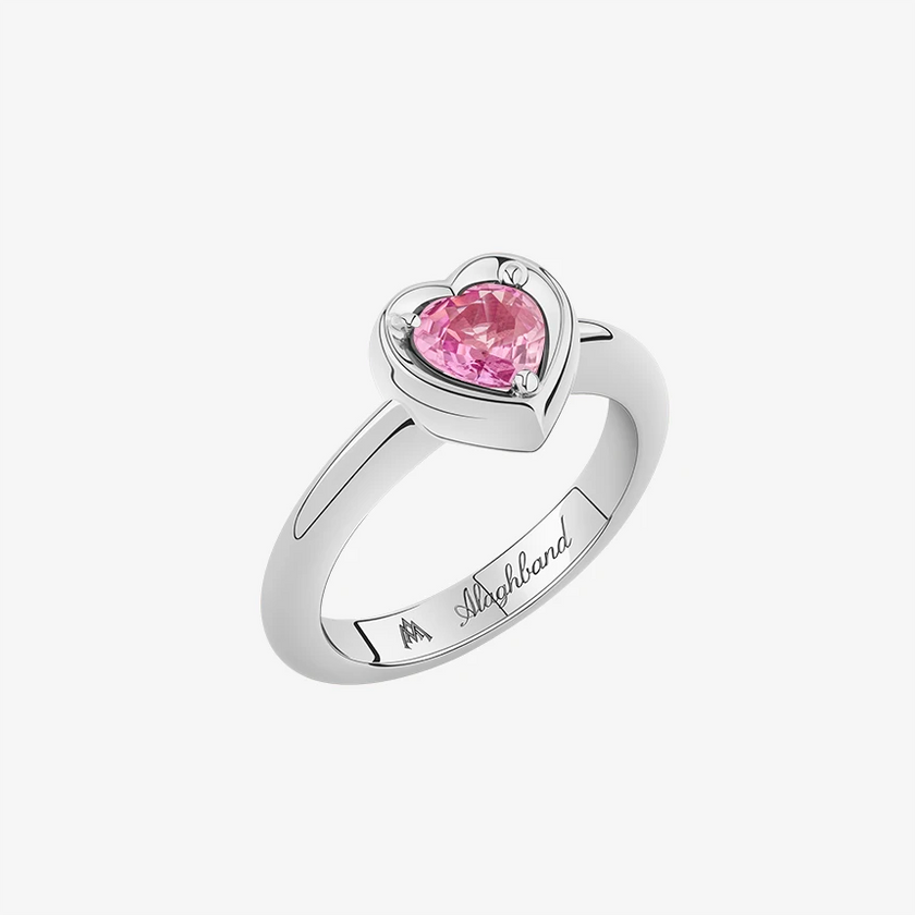 Alaghband Heart Ring with Pink Sapphire