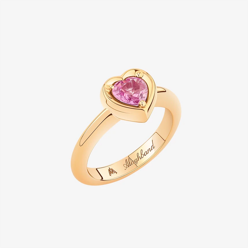 Alaghband Heart Ring with Pink Sapphire