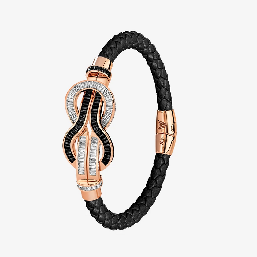 Alaghband Navy Bracelet with Black Diamonds & Colorless Diamonds, Large