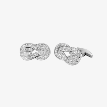 Alaghband Navy Cufflinks with Diamonds