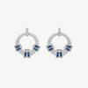 Alaghband Plissé Hoop Earrings with Blue Sapphires
