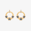 Alaghband Plissé Hoop Earrings with Blue Sapphires
