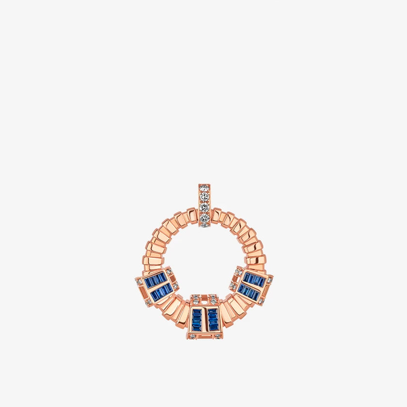 Alaghband Plissé Pendant with Blue Sapphires