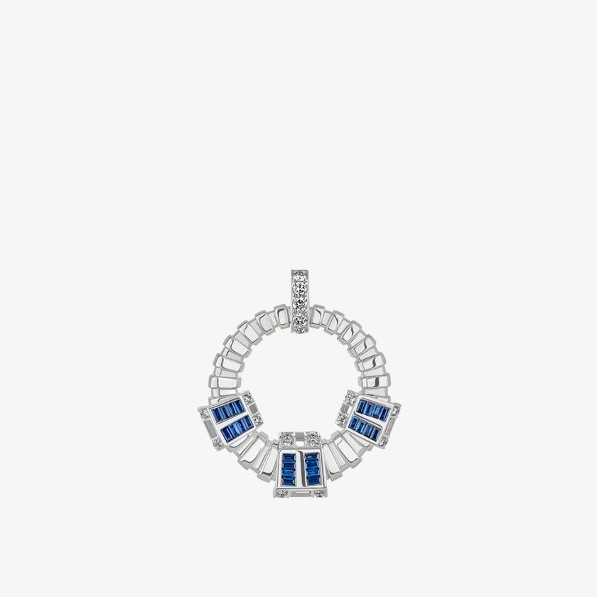 Alaghband Plissé Pendant with Blue Sapphires