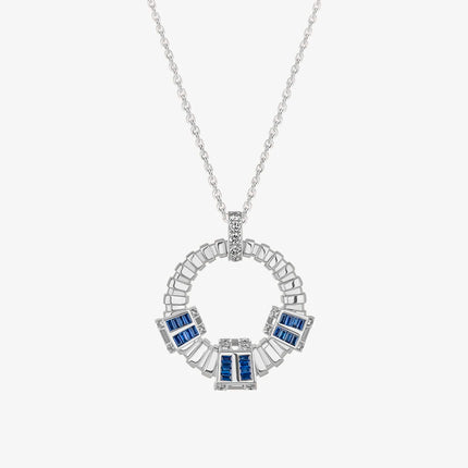 Alaghband Plissé Pendant with Blue Sapphires