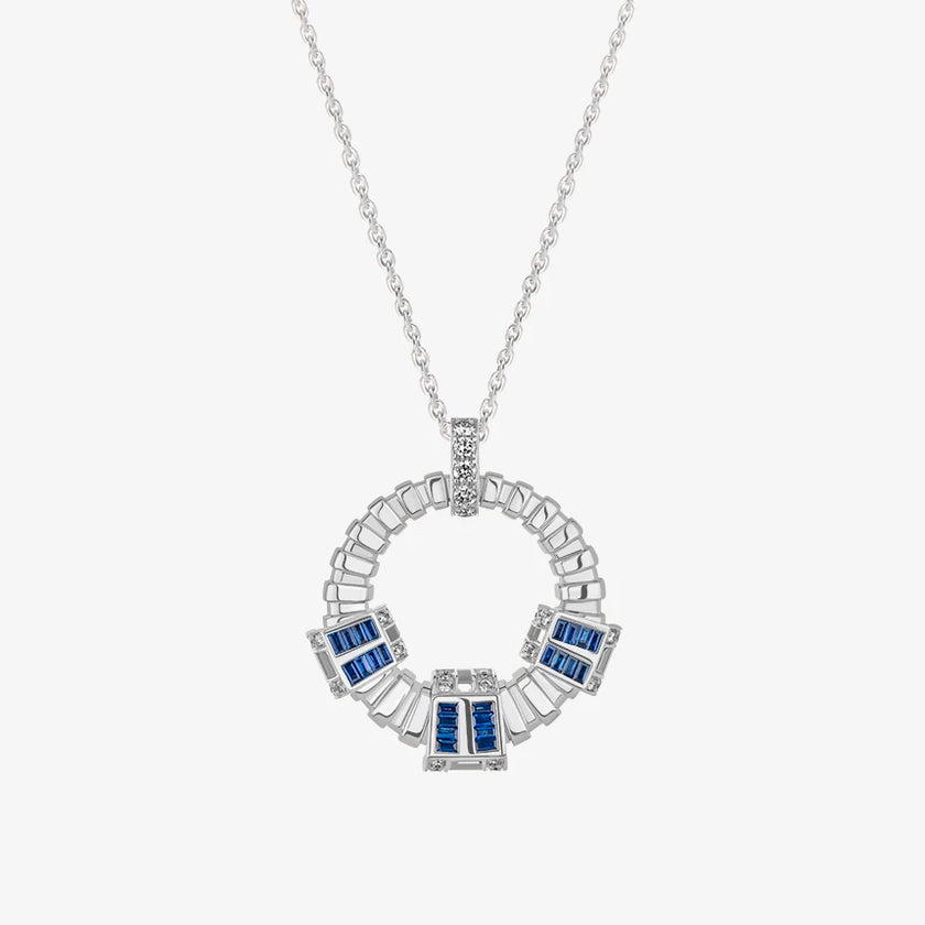 Alaghband Plissé Pendant with Blue Sapphires