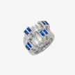 Alaghband Plissé Ring with Blue Sapphires