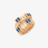 Alaghband Plissé Ring with Blue Sapphires