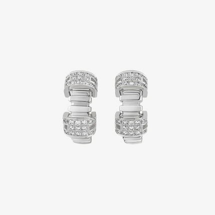 Alaghband Plissé Stud Earrings with Diamonds