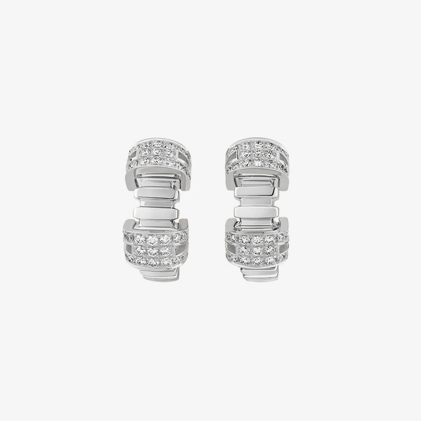 Alaghband Plissé Stud Earrings with Diamonds