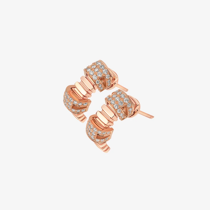Alaghband Plissé Stud Earrings with Diamonds