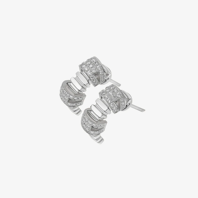 Alaghband Plissé Stud Earrings with Diamonds