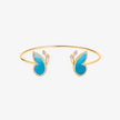 Alaghband Butterfly Open Bangle with Turquoise