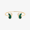 Alaghband Butterfly Open Bangle with Malachite