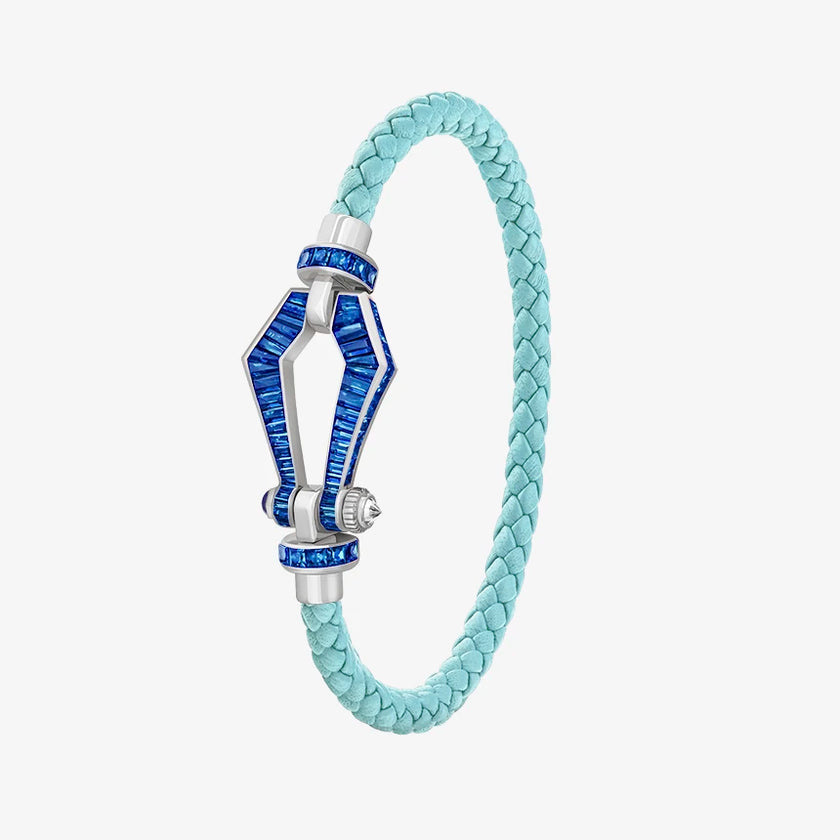 Alaghband Kite Bracelet for Men with Blue Sapphires, Small