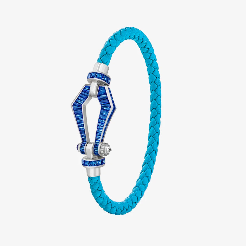 Alaghband Kite Bracelet for Men with Blue Sapphires, Small