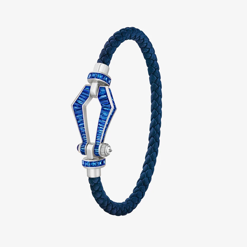 Alaghband Kite Bracelet for Men with Blue Sapphires, Small