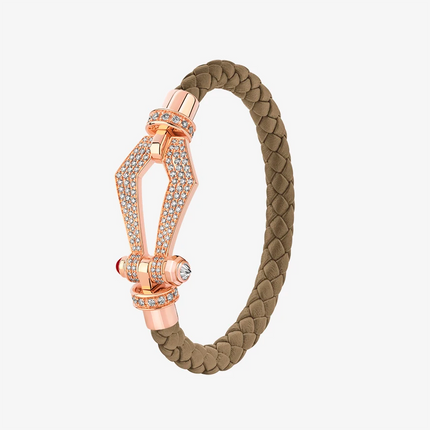 Alaghband Kite Bracelet for Men with Pavé Diamonds and Ruby Pin, Large