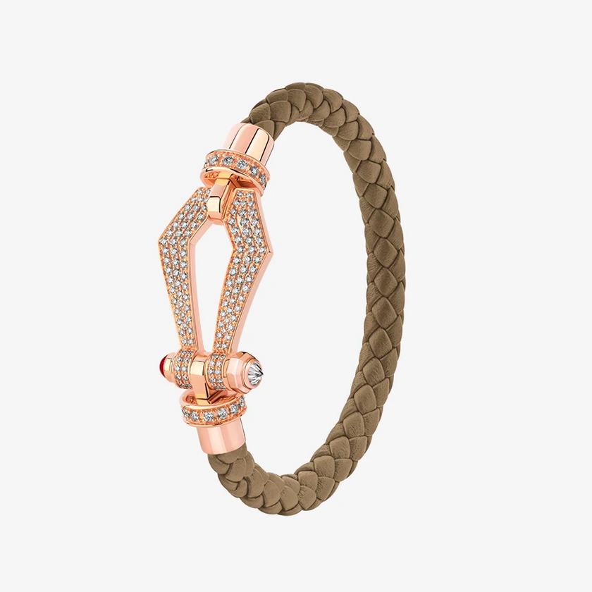 Alaghband Kite Bracelet for Men with Pavé Diamonds and Ruby Pin, Large