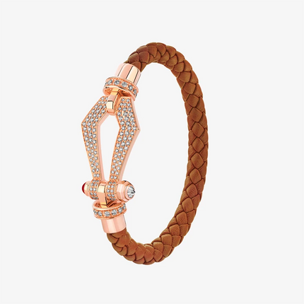 Alaghband Kite Bracelet for Men with Pavé Diamonds and Ruby Pin, Large