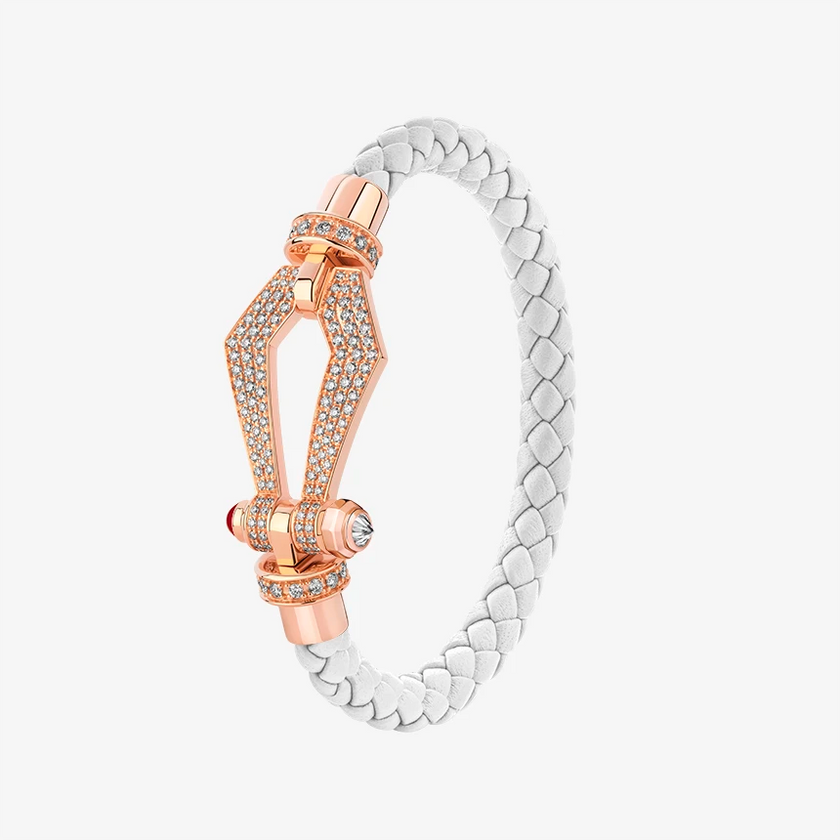 Alaghband Kite Bracelet for Men with Pavé Diamonds and Ruby Pin, Large