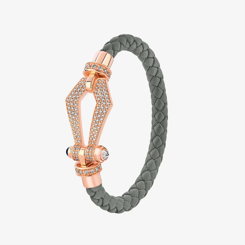 Alaghband Kite Bracelet for Men with Pavé Diamonds and Blue Sapphire Pin, Large