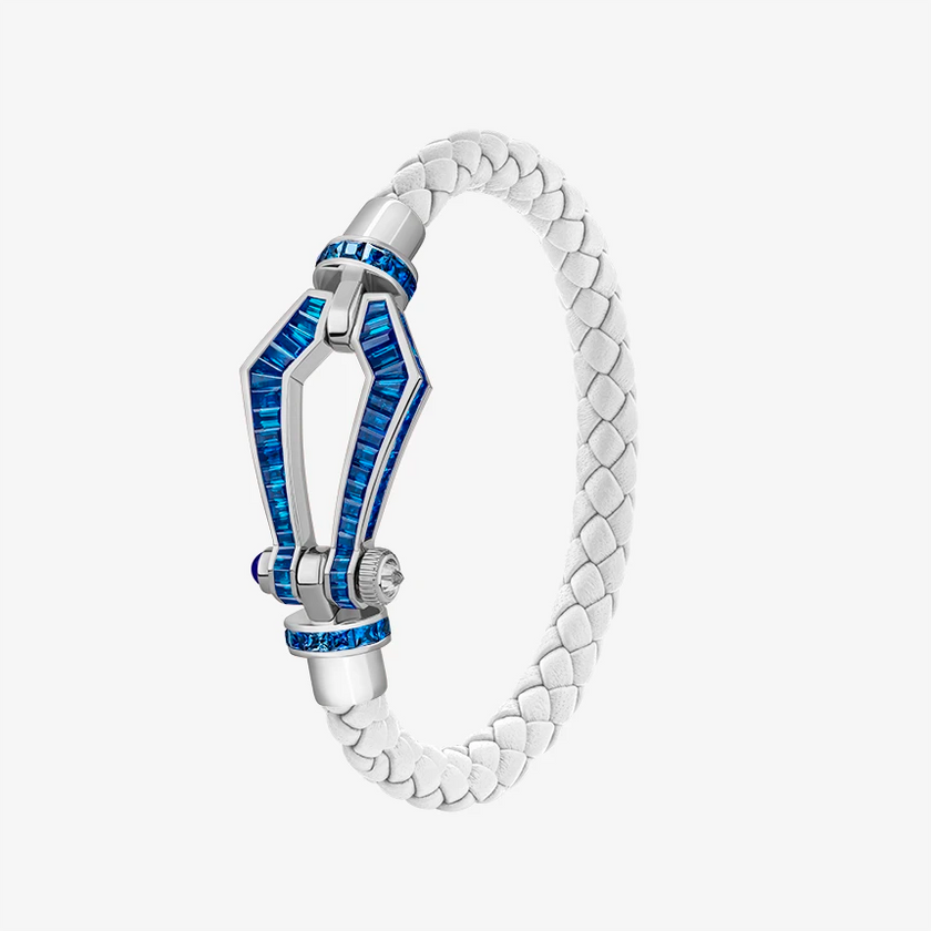 Alaghband Kite Bracelet for Men with Blue Sapphires, Large