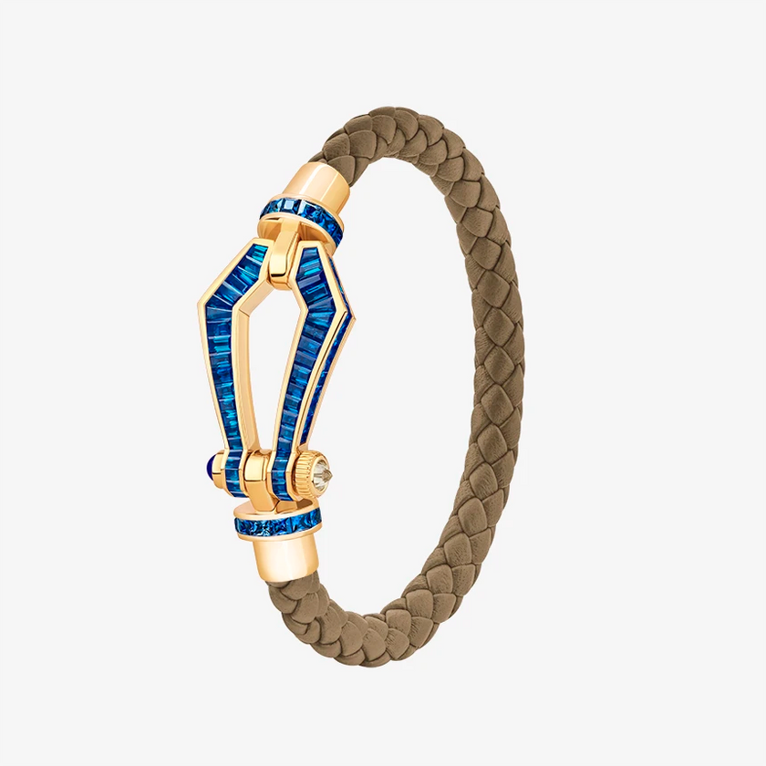 Alaghband Kite Bracelet for Men with Blue Sapphires, Large