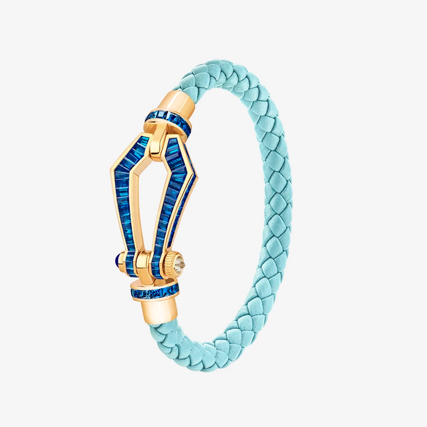 Alaghband Kite Bracelet for Men with Blue Sapphires, Large