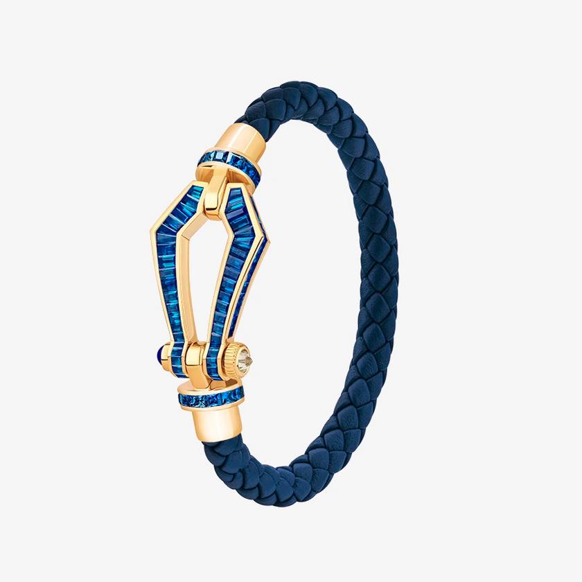 Alaghband Kite Bracelet for Men with Blue Sapphires, Large