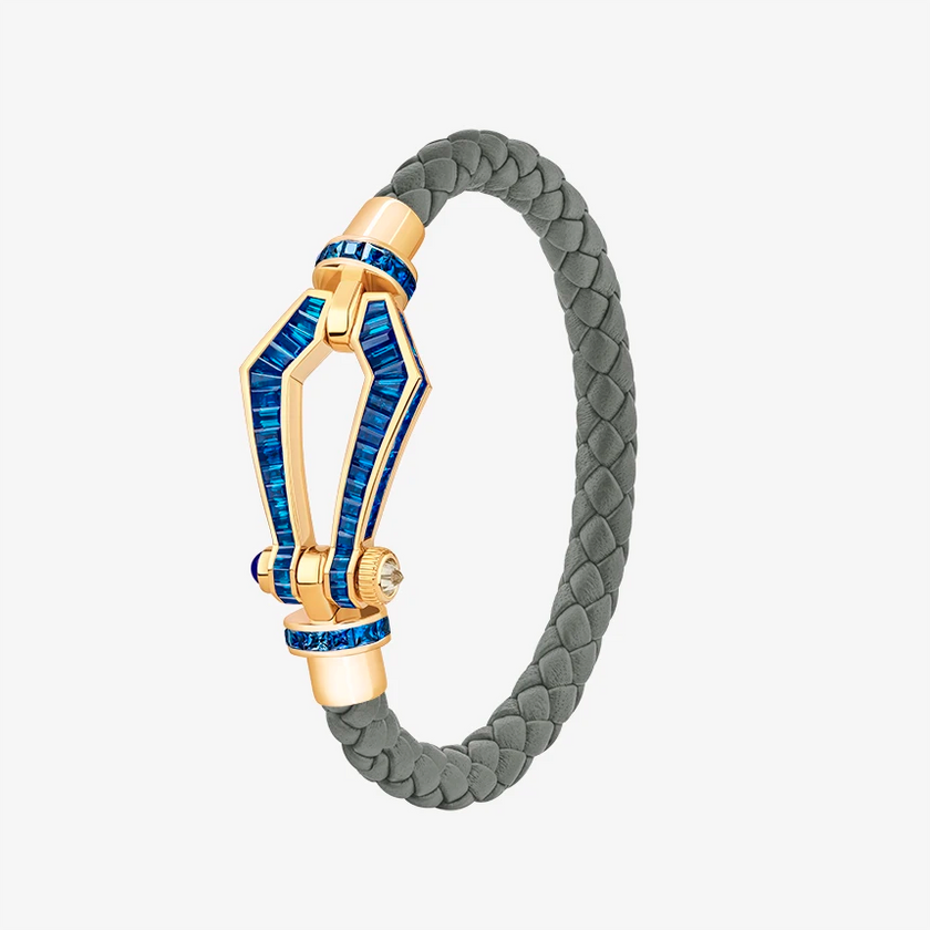 Alaghband Kite Bracelet for Men with Blue Sapphires, Large