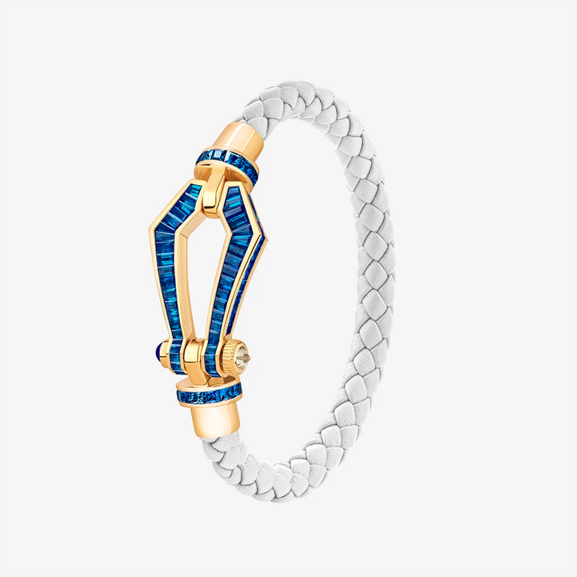 Alaghband Kite Bracelet for Men with Blue Sapphires, Large