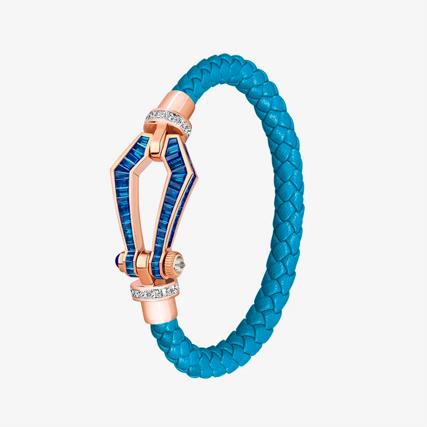 Alaghband Kite Bracelet for Men with Blue Sapphires and Diamonds, Large