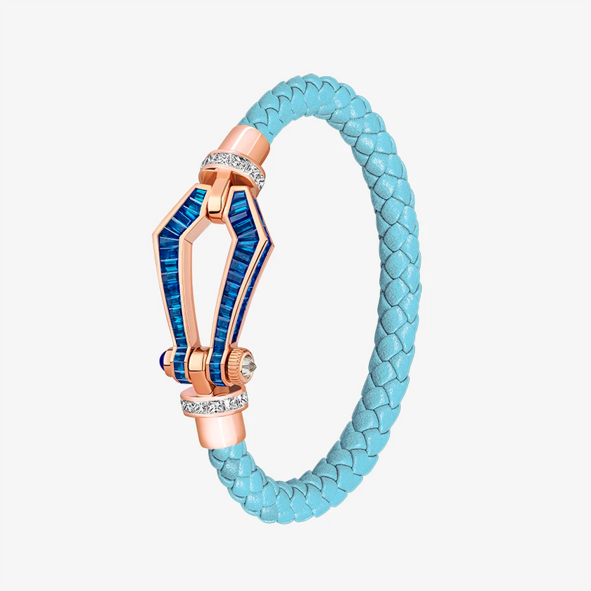 Alaghband Kite Bracelet for Men with Blue Sapphires and Diamonds, Large