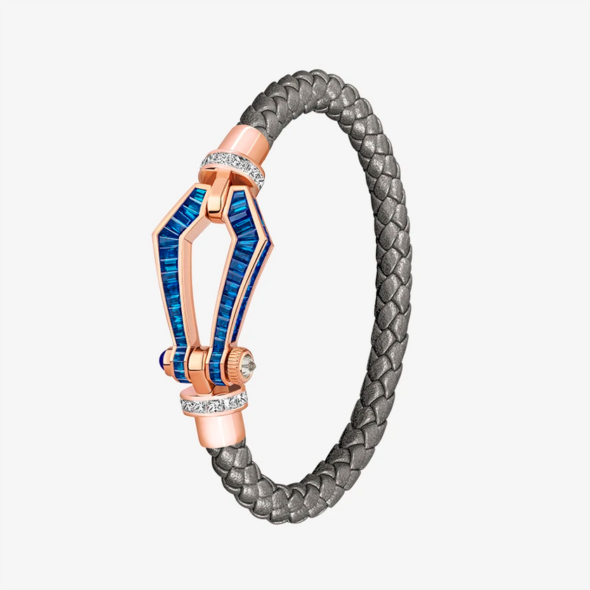 Alaghband Kite Bracelet for Men with Blue Sapphires and Diamonds, Large