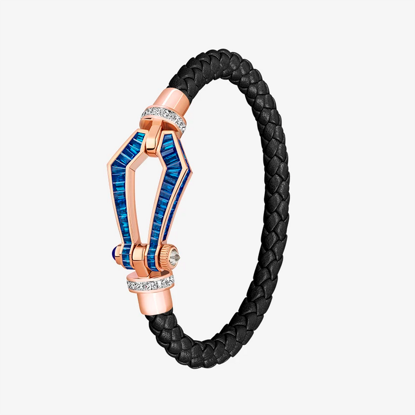 Alaghband Kite Bracelet for Men with Blue Sapphires and Diamonds, Large