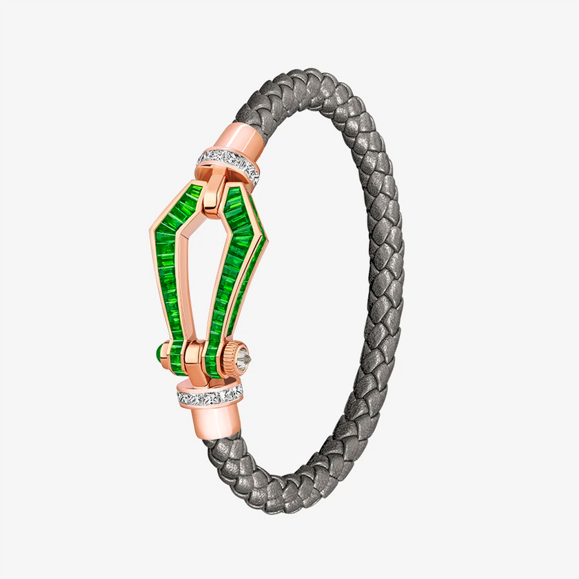 Alaghband Kite Bracelet for Men with Garnets and Diamonds, Large