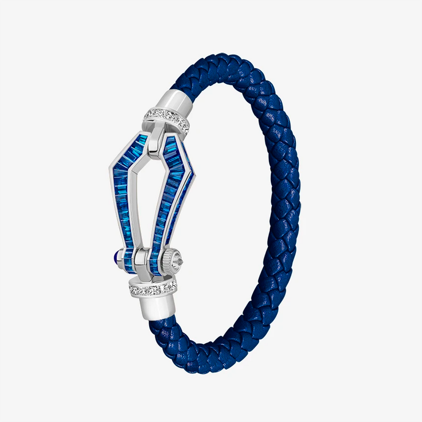 Alaghband Kite Bracelet for Men with Blue Sapphires and Diamonds, Large