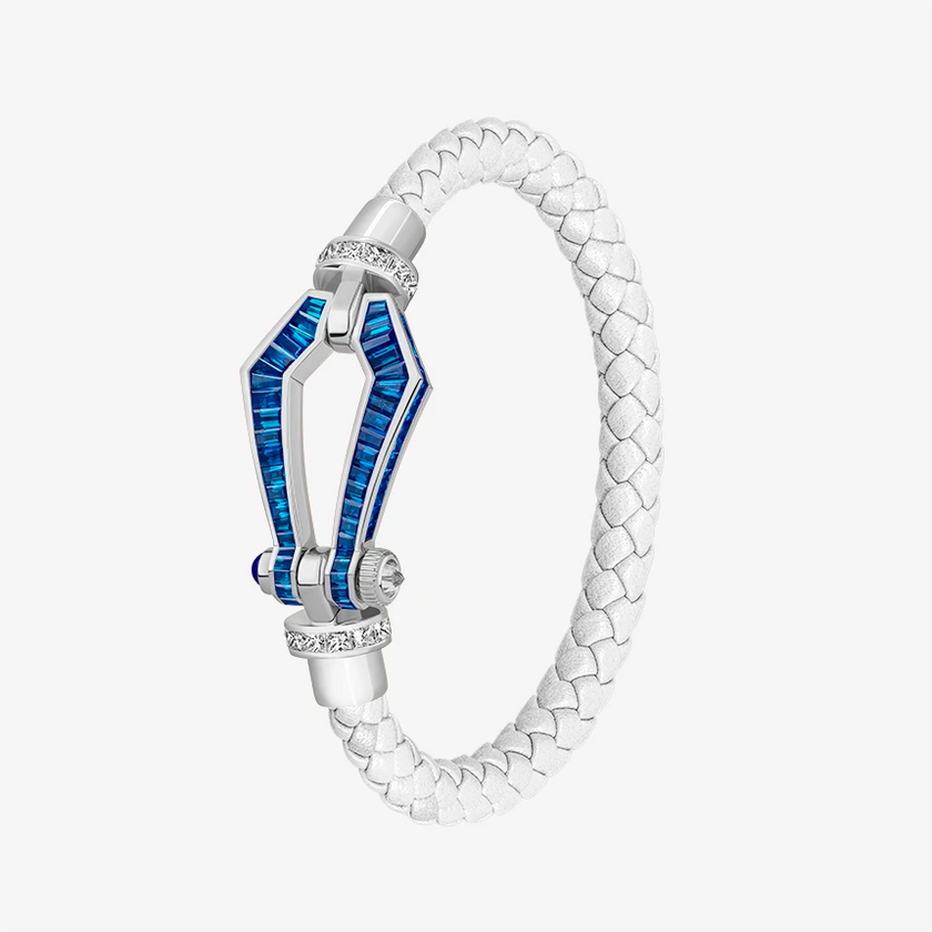 Alaghband Kite Bracelet for Men with Blue Sapphires and Diamonds, Large