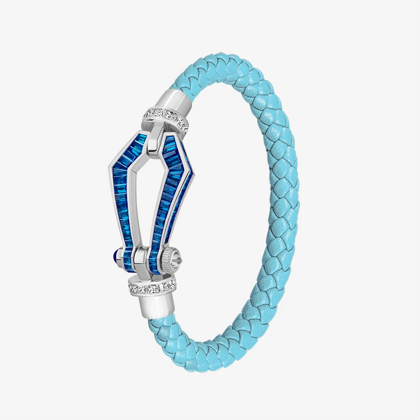 Alaghband Kite Bracelet for Men with Blue Sapphires and Diamonds, Large